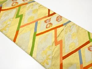 アンティーク　松皮菱に笹・松・花模様織り出し袋帯（材料）